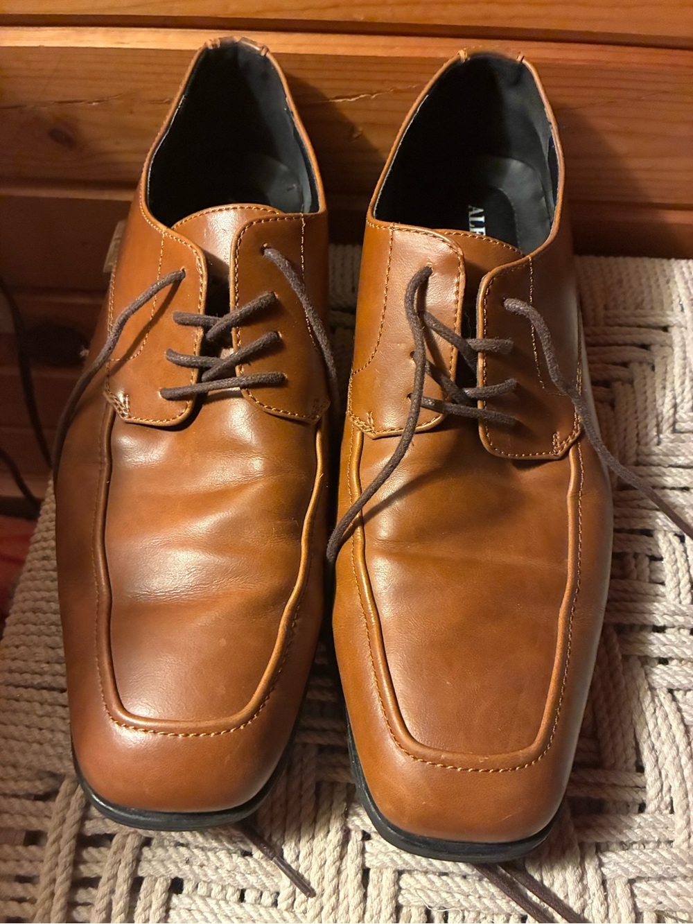 Alfani Men's Ralphie Moc Toe Lace Up Oxford Dark Tan 10